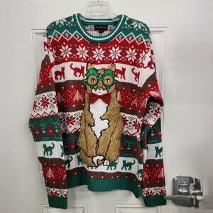 Blizzard Bay Cat Holiday Christmas Ugly Sweater - Size XL